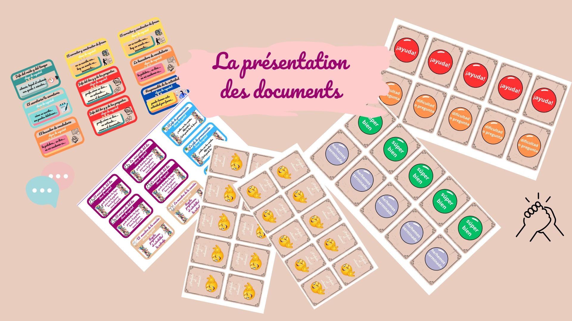 Etiquettes: élèves autonomie/rôles en espagnol